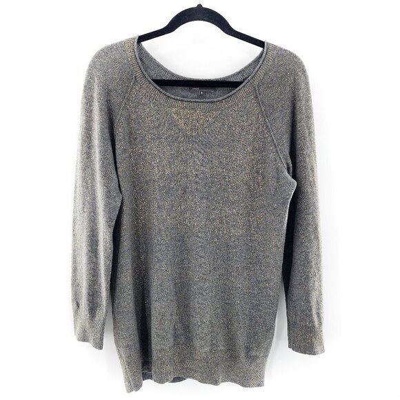 VINCE Gray Gold Cashmere Tunic Sweater - Picture 1 of 4
